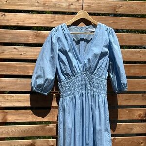 Faithfull The Brand Grace midi dress (Blue)